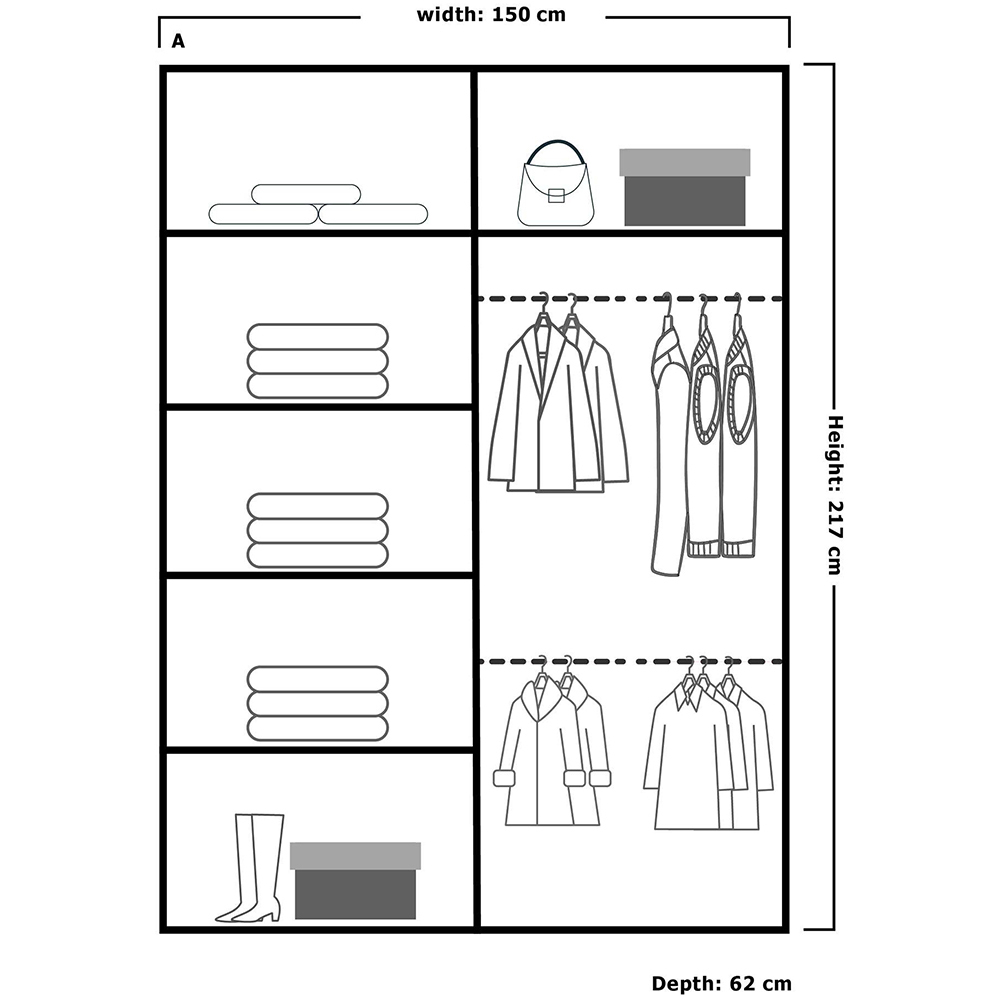 Sliding Wardrobes 4U Moon 2 Door White Mirrored Wardrobe Image 5