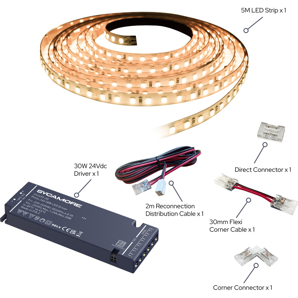 Sorrelis Kastel Warm White Flexible LED Strip 5m Image 3