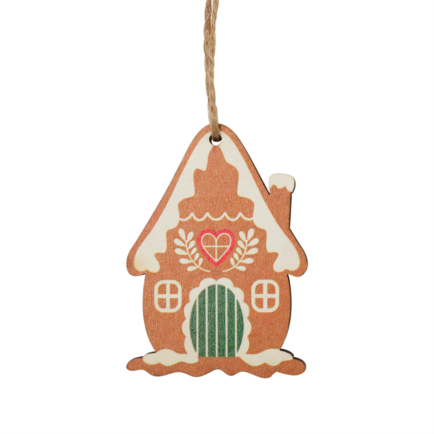 Set of 8 Gingerbread Hanging Decorations Brown Image 3