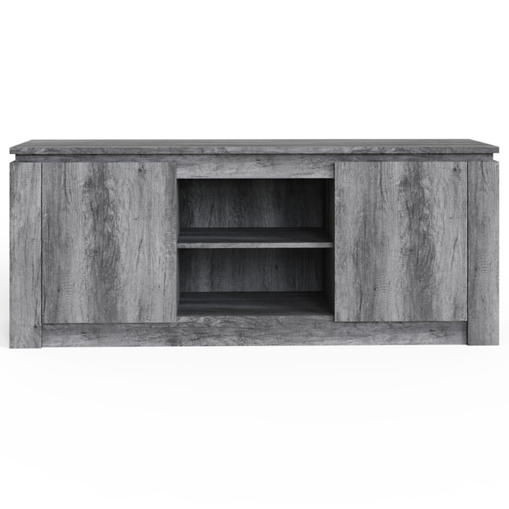 GFW Canyon 2 Door 2 Open Shelf Charcoal Grey Wide TV Unit Image 3