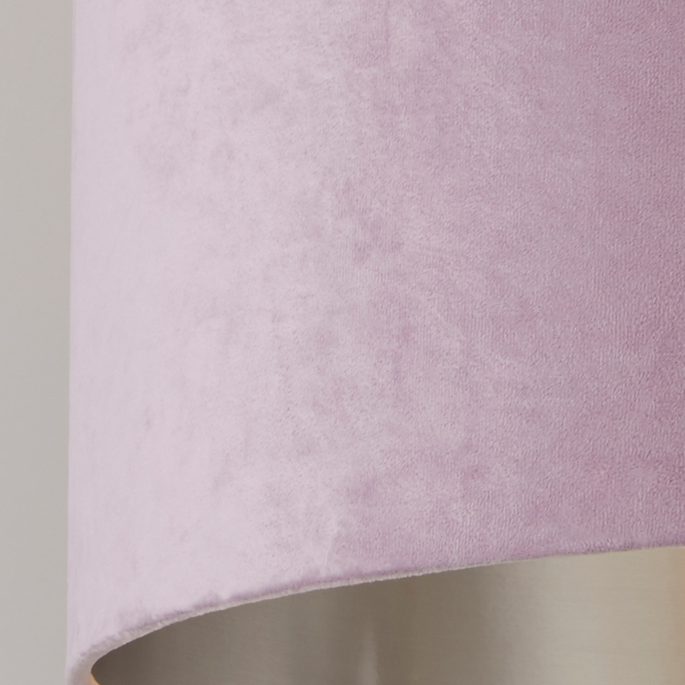 Lighting Collection Lilac Silver Inner Velvet Drum Shade 30cm Image 4