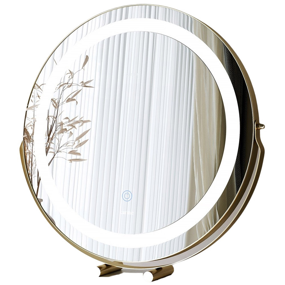CARME Home Zara 3 Colour LED Gold Touch Sensor Light Mirror Image 1