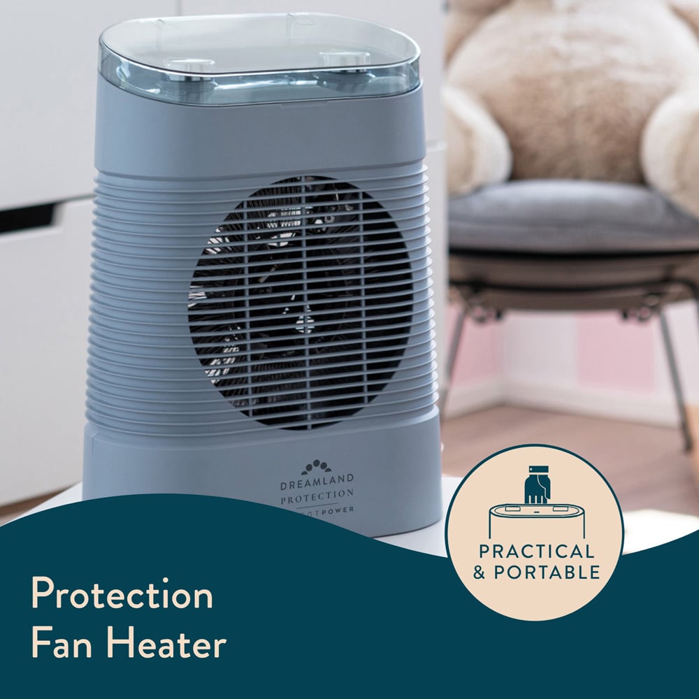 Dreamland Grey Silent Power Portable Protection Fan Heater Image 2
