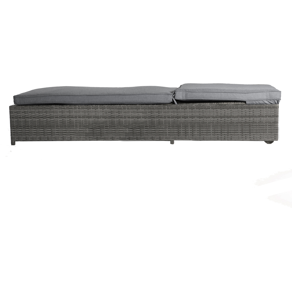 Charles Bentley Rattan Sun Lounger Grey Image 3