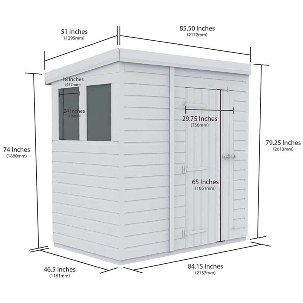 DIY Sheds 7 x 4ft Tongue and Groove Timber Pent Security Shed Image 8