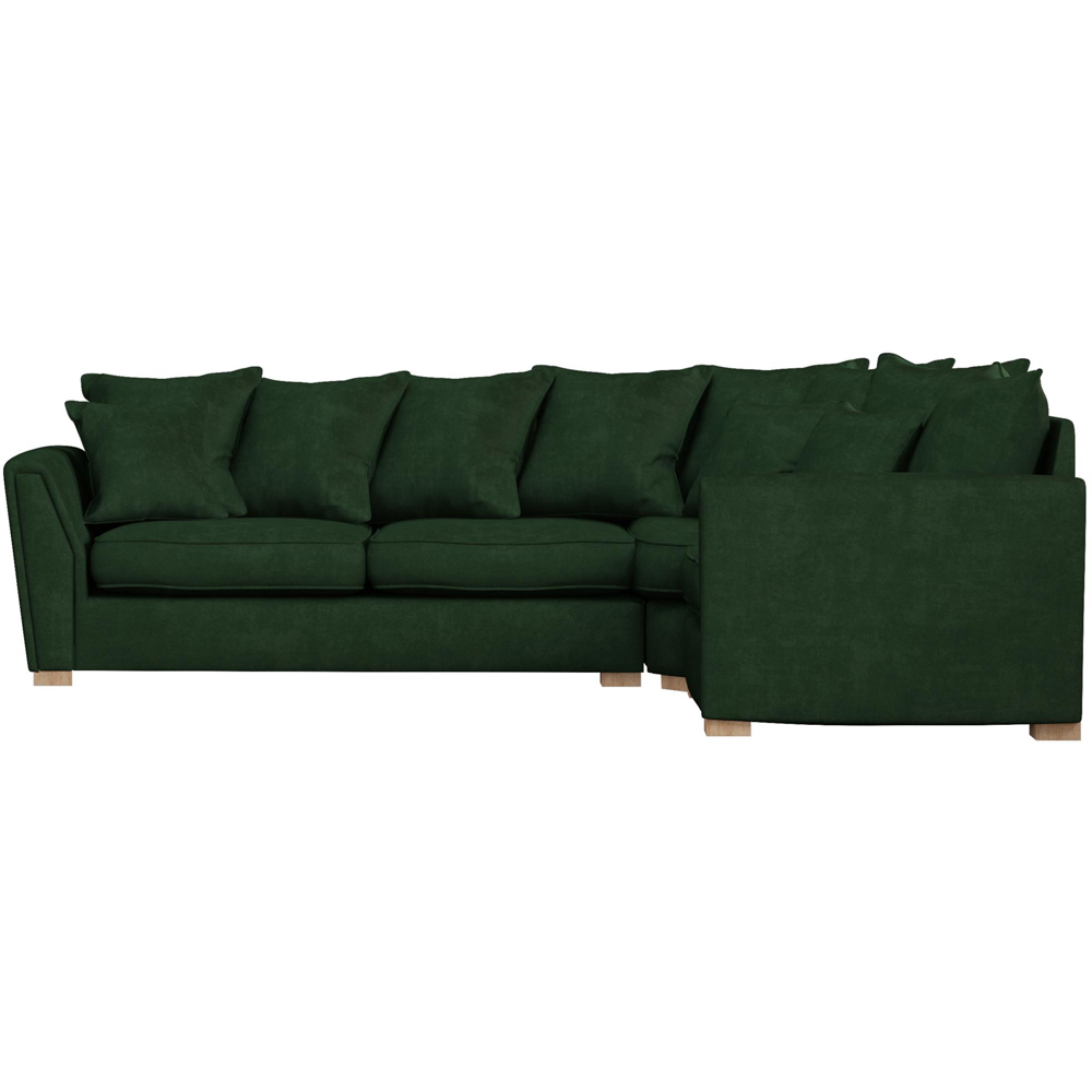 Wendleberry 3 Seater Forest Green Plush Velvet Scatter Back Right Hand Corner Sofa Image 3