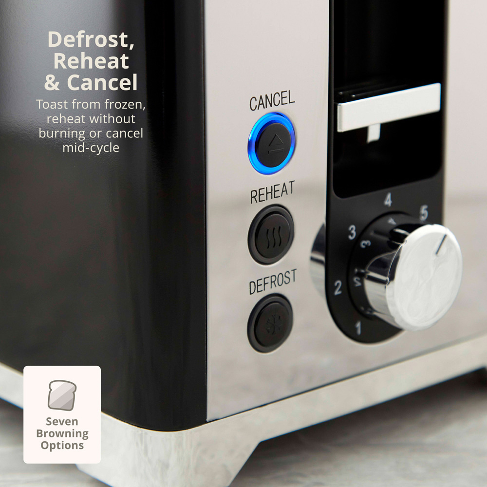 Swan Solace EEJB315 Black 2 Slice Toaster and 1.7L Kettle Set Image 7