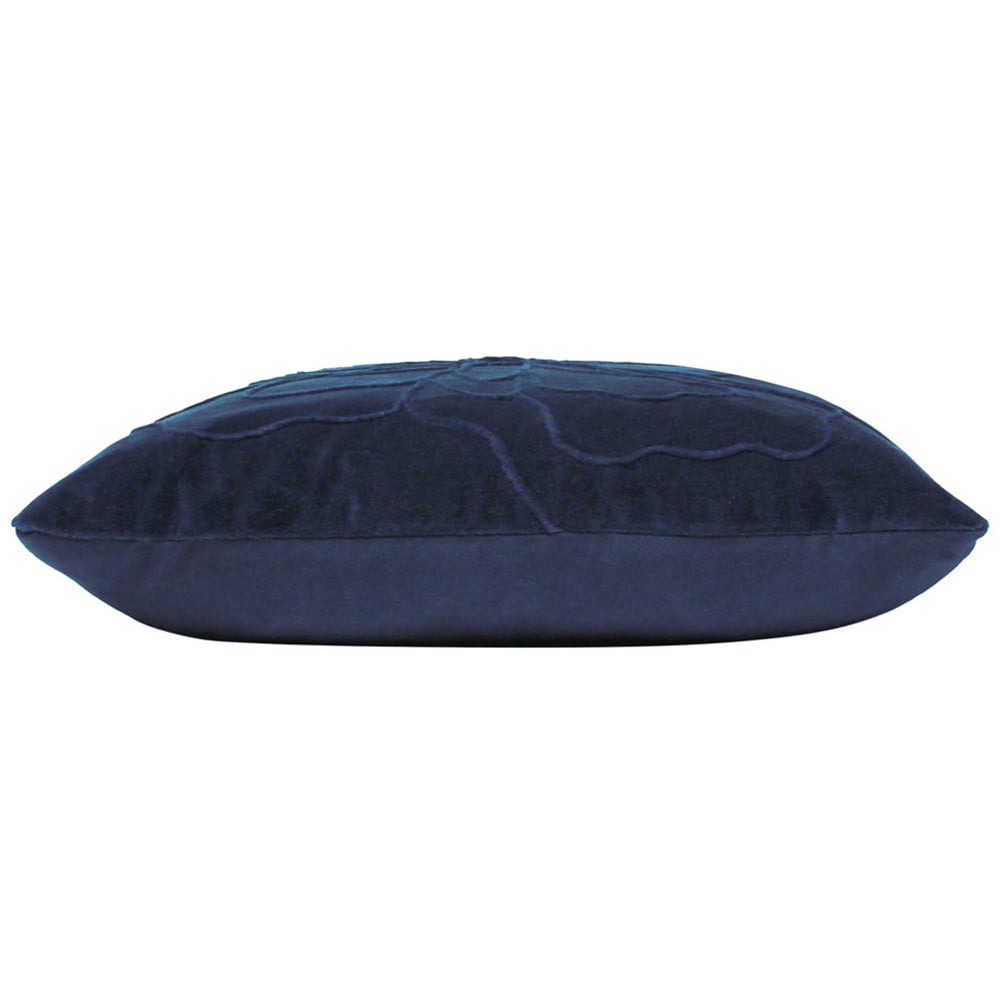 furn. Angeles Navy Floral Velvet Cushion Image 3