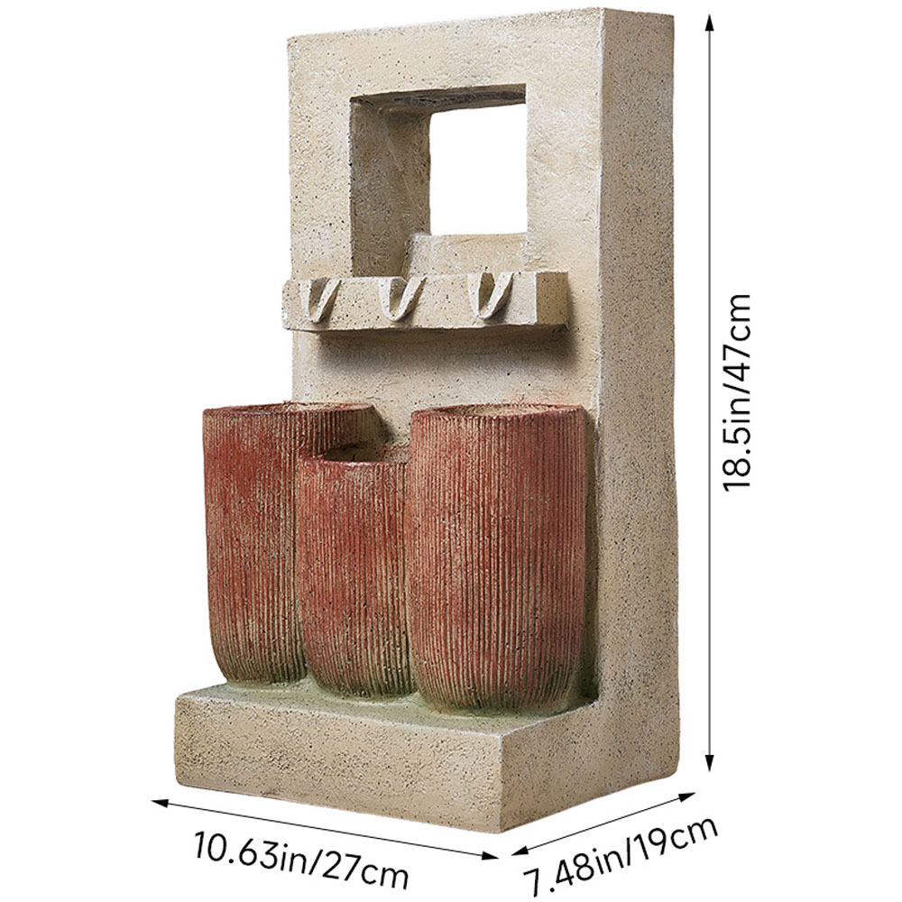 Living and Home Retro Solar Powered LED Light Water Fountain Image 8