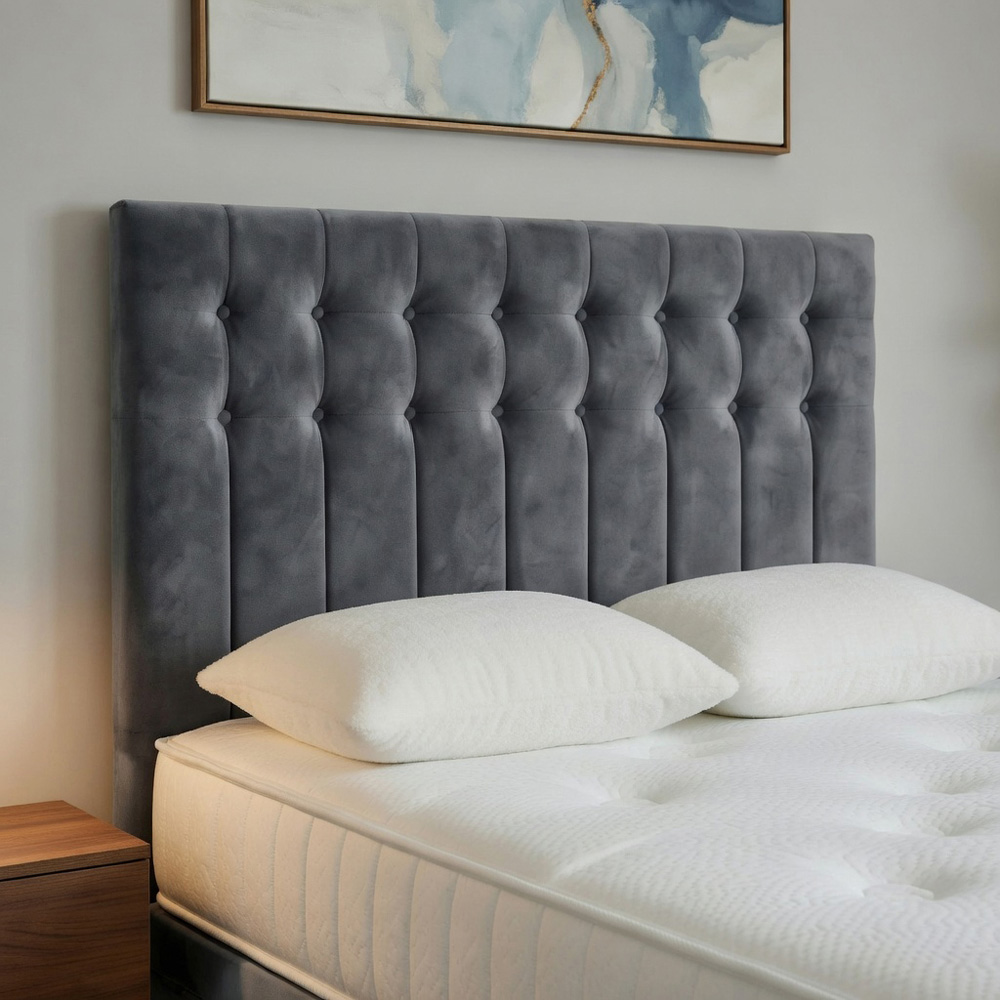 DS Living Casia Double Grey Plush Velvet Divan Bed with 4 Drawer Image 3