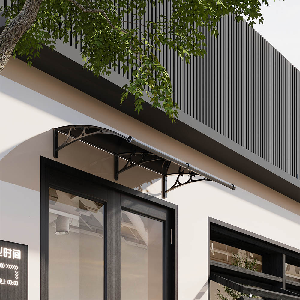 Living and Home Dark Grey Curved Door and Window Canopy 1.6 x 0.8m Image 8