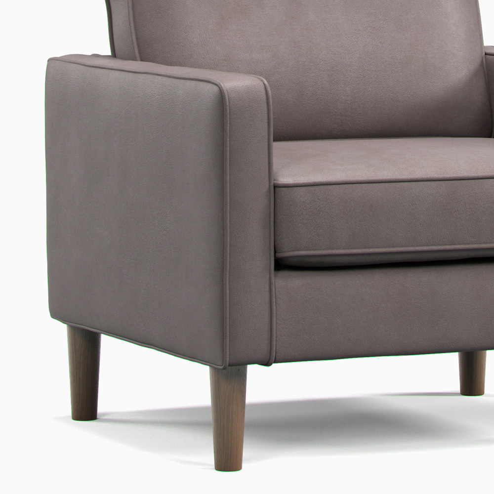 Bexhill Grey Faux Leather Armchair Image 3
