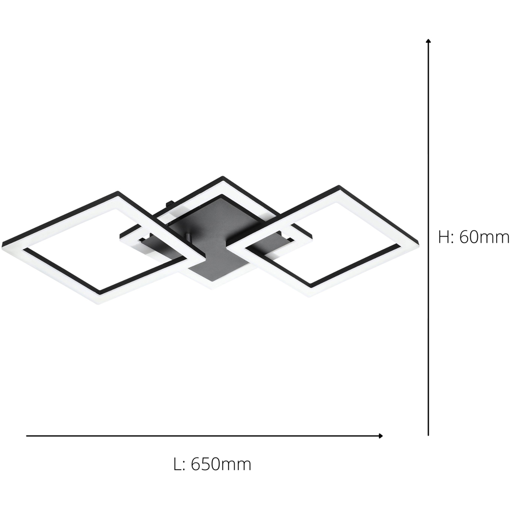 EGLO Paranday-Z Black Smart Control Colour Changing Ceiling Light 65cm Image 4