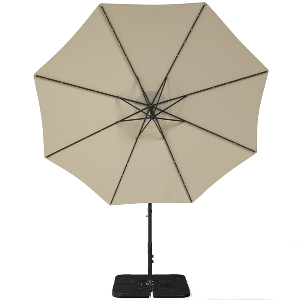 Living and Home Black Cantilever Parasol with Cross Base and Square Base 3m Image 3