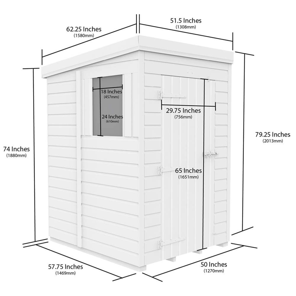 DIY Sheds 4 x 5ft Tongue and Groove Timber Pent Security Garden Shed Image 8