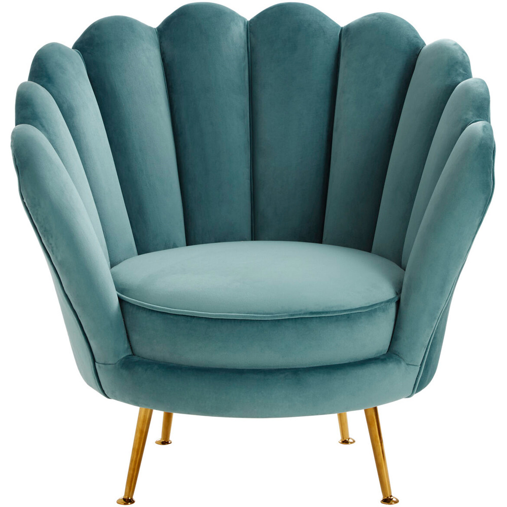 Premier Housewares Ovala Blue Scalloped Chair Image 3