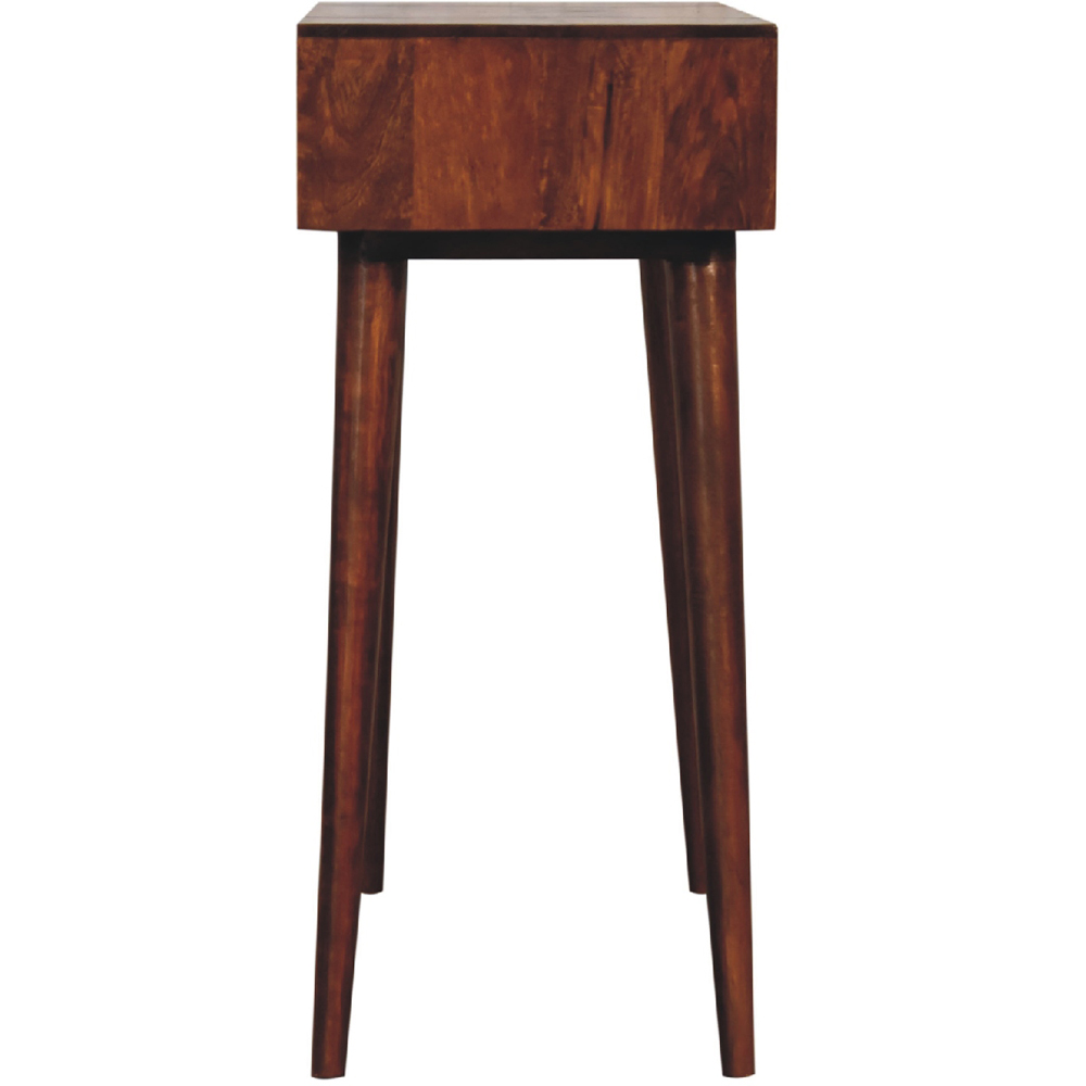 Artisan Furniture Chestnut Mango Wood Mini Foldable Mirror Vanity Dressing Table Image 7