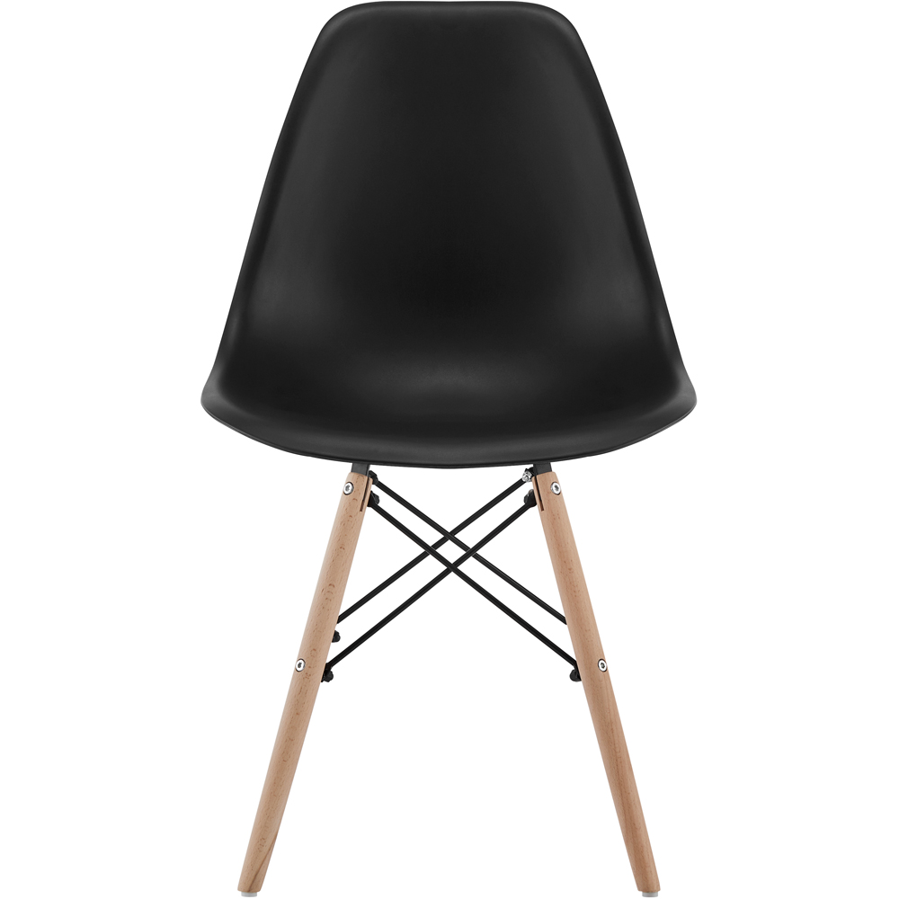 Comfy Living 4 Seater Metal Detailing Dining Set White and Black Image 5