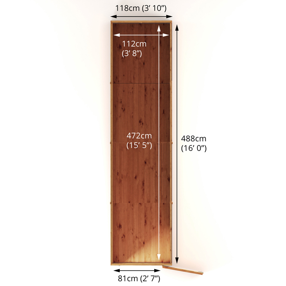 Mercia 16 x 4ft Shiplap Pent Shed Image 9