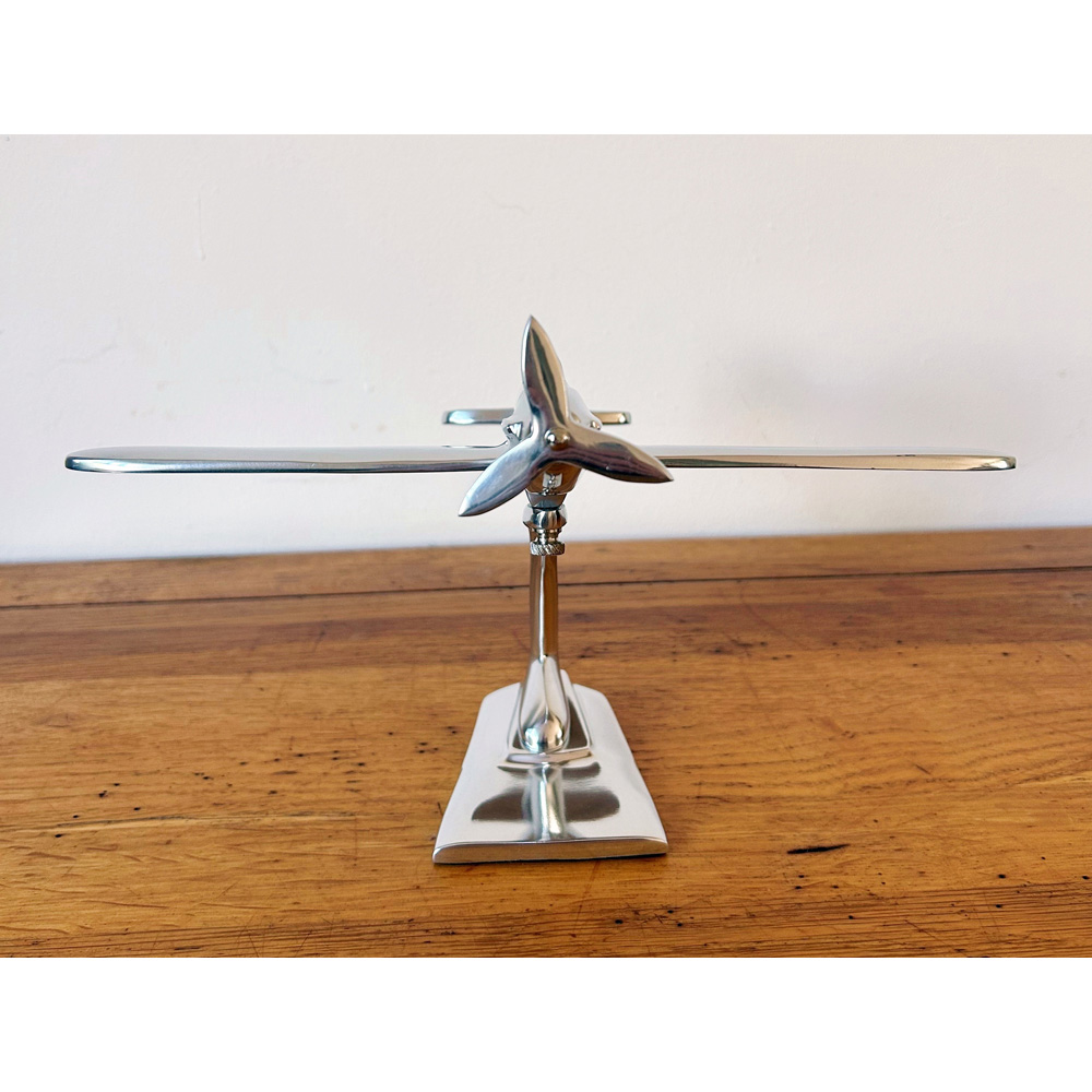 Inspirational Gifting Polished Aluminium Hawker Hurricane Aeroplane Home Ornament 17cm Image 3