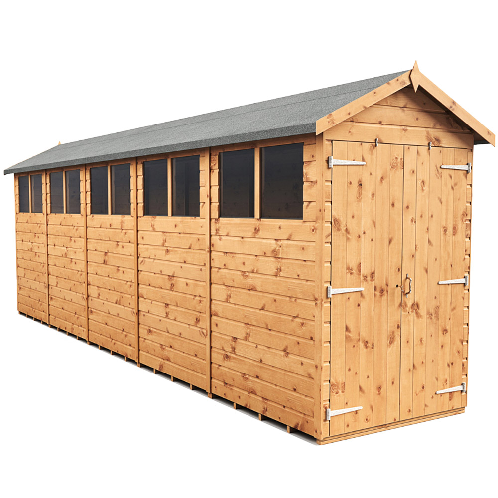 Empire Sheds 4 x 20ft Double Door Tongue and Groove Wooden Apex Garden Shed Image 1