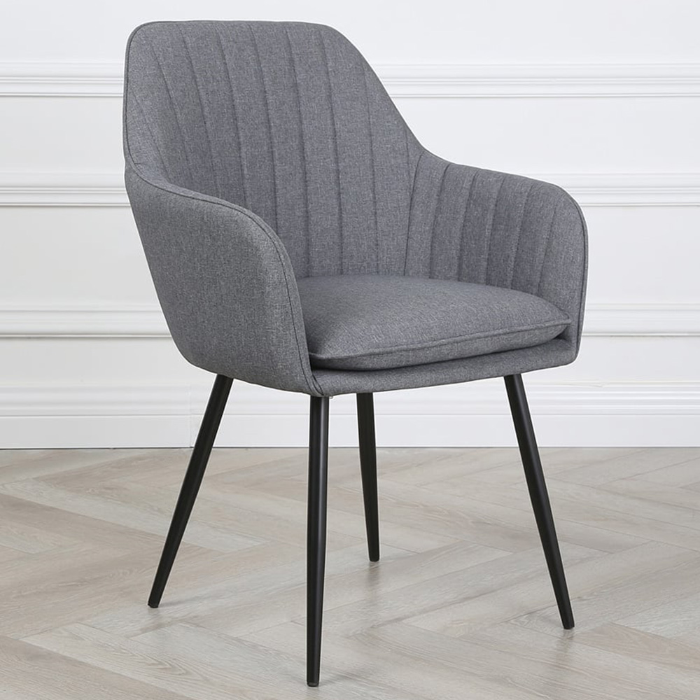 Muse Dark Grey Linen Accent Chair Image 1
