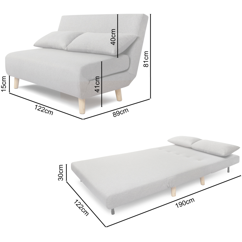 Aurora Double Sleeper Grey Linen Sofa Bed Image 9