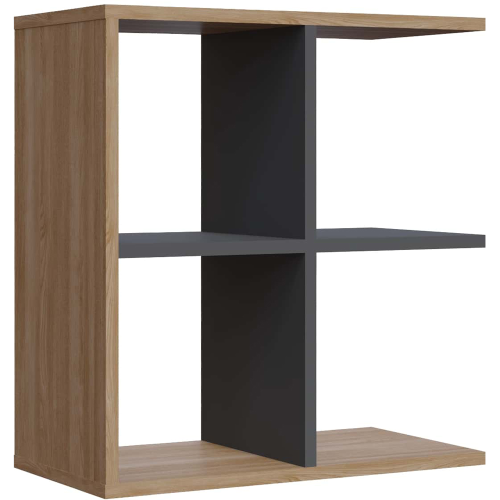 Decorotika Hamlet 4 Shelf Oak and Anthracite Side Table Image 2