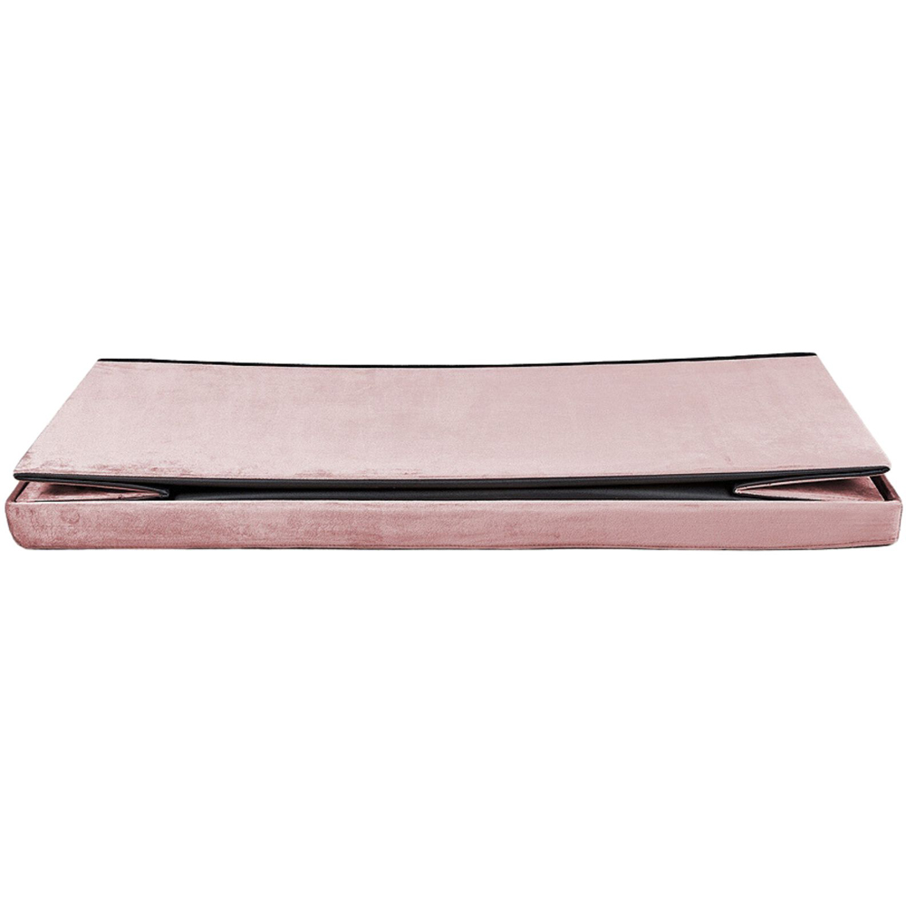 Home Source Sofia Blush Pink Rectangular Folding XL Storage Ottoman Image 5