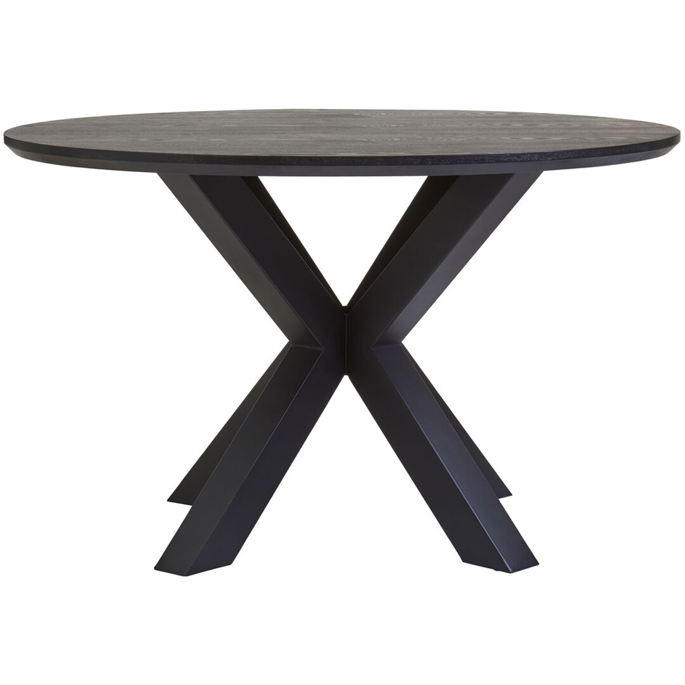 Premier Housewares Black Wood Finish 4 Seater Dining Table with Metal Legs Image 2