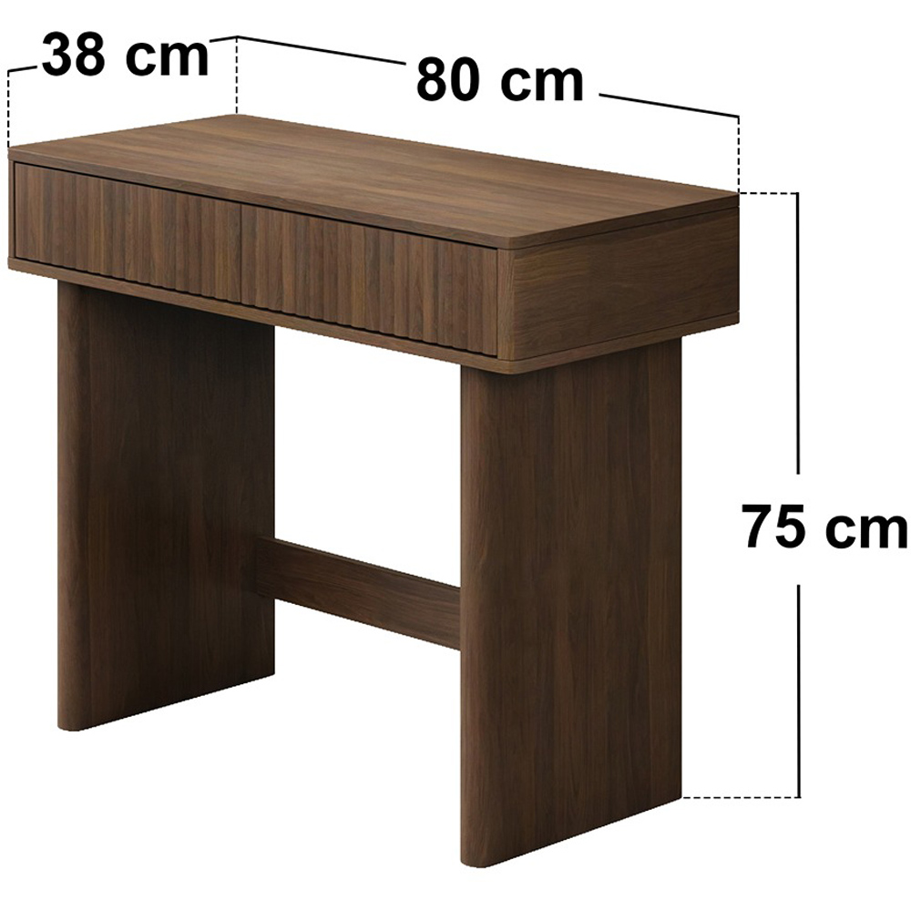 SOLACE+CO Velmor Walnut 2 Drawer Ribbed Dressing Table Image 8