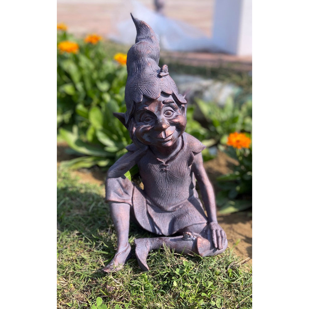 Inspirational Gifting Pixie Sitting Polystone Resin Garden Ornament Image 2