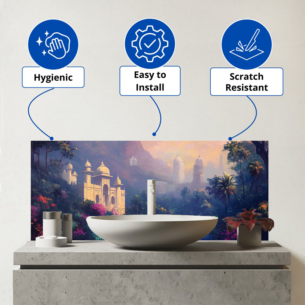 Warren Reed Designer Temple Haze Bathroom Splashback 25 x 60cm Image 3