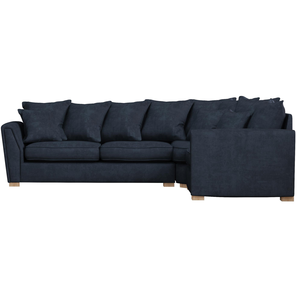 Wendleberry 3 Seater Royal Blue Plush Velvet Scatter Back Right Hand Corner Sofa Image 3