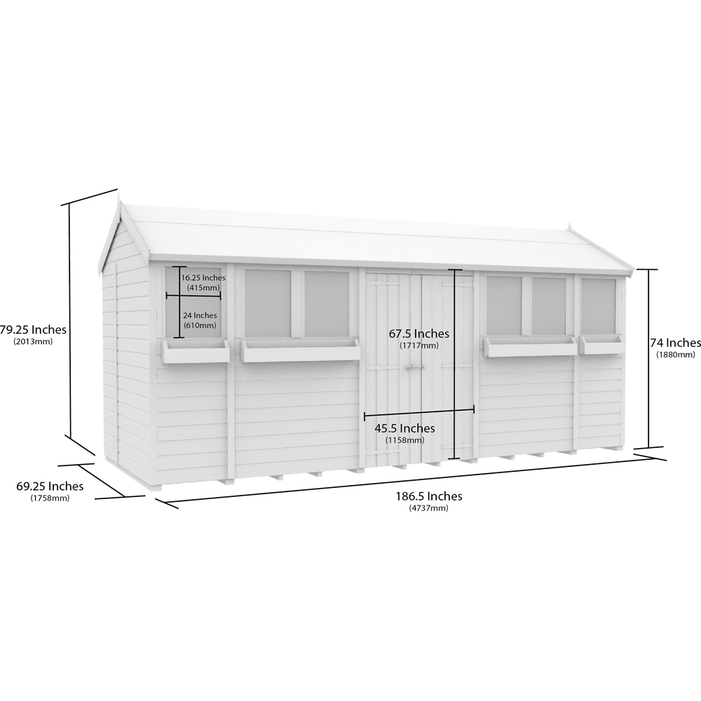 DIY Sheds 16 x 6ft Tongue and Groove Timber Apex Summer Garden Shed Image 9