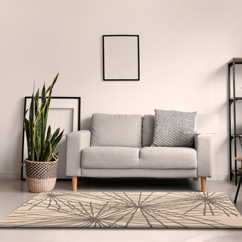 Esselle Home Aura Starburst Natural and Charcoal Rug 120 x 170cm Image 2