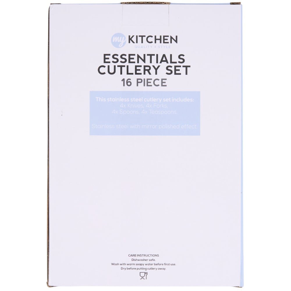 16 Piece Essentials Cutlery Set Silver Image 2