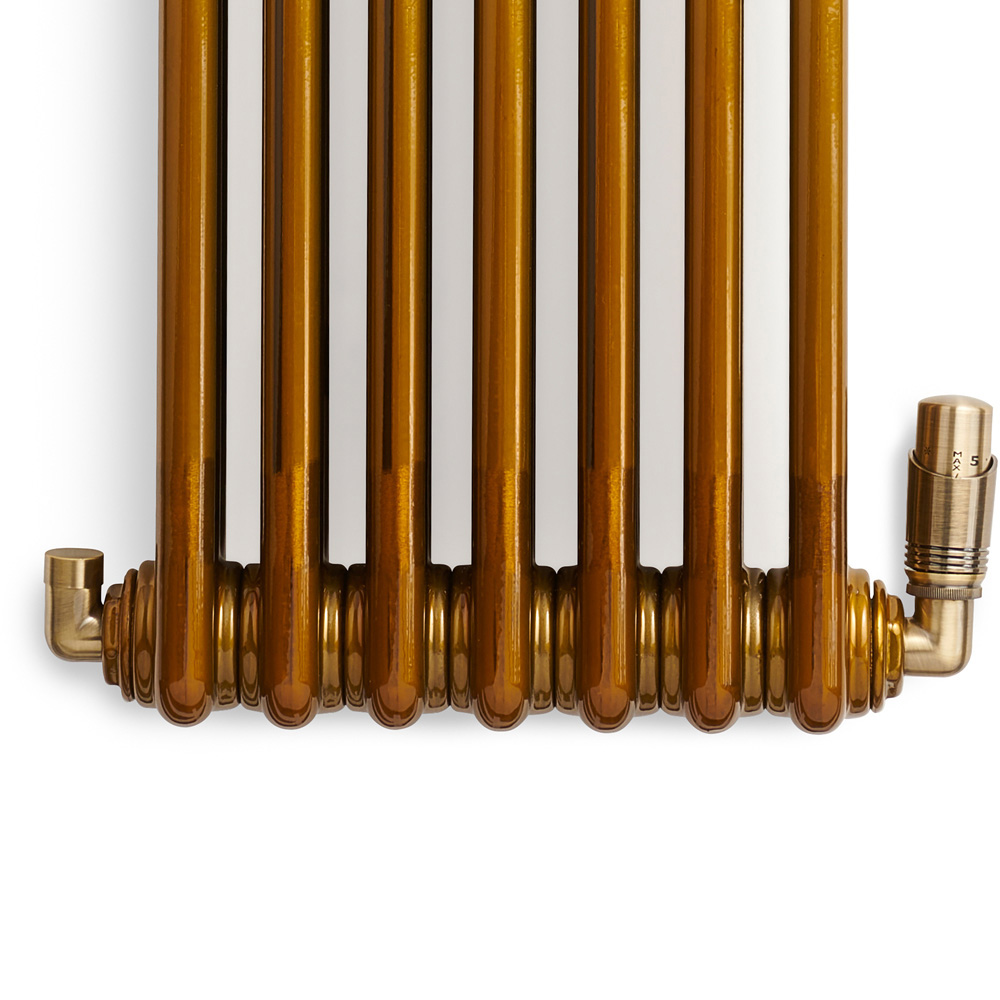 Terma Cylindrical Antique Brass 3-Axis Thermostatic Radiator Valve and ...