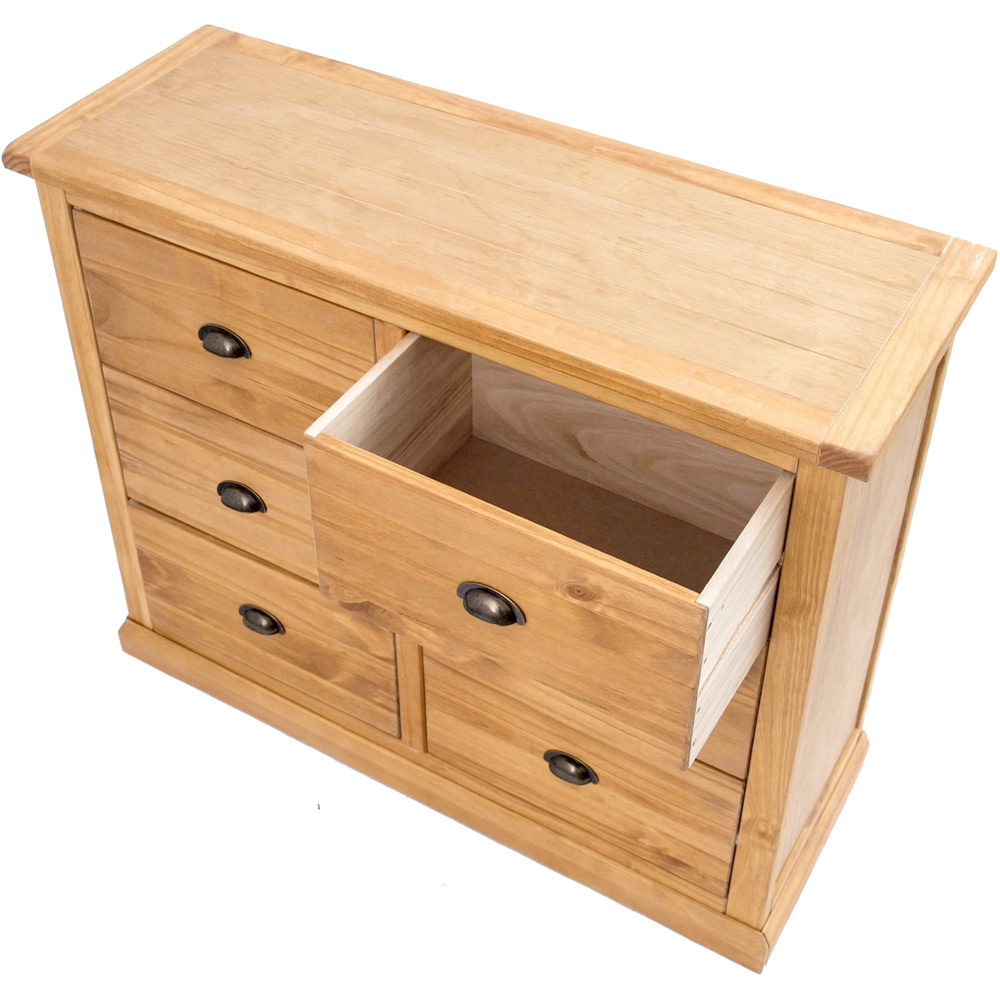 Cabinet Bits Lucca 6 Drawer Brown Brass Cup Handle Chest of Drawers Image 5