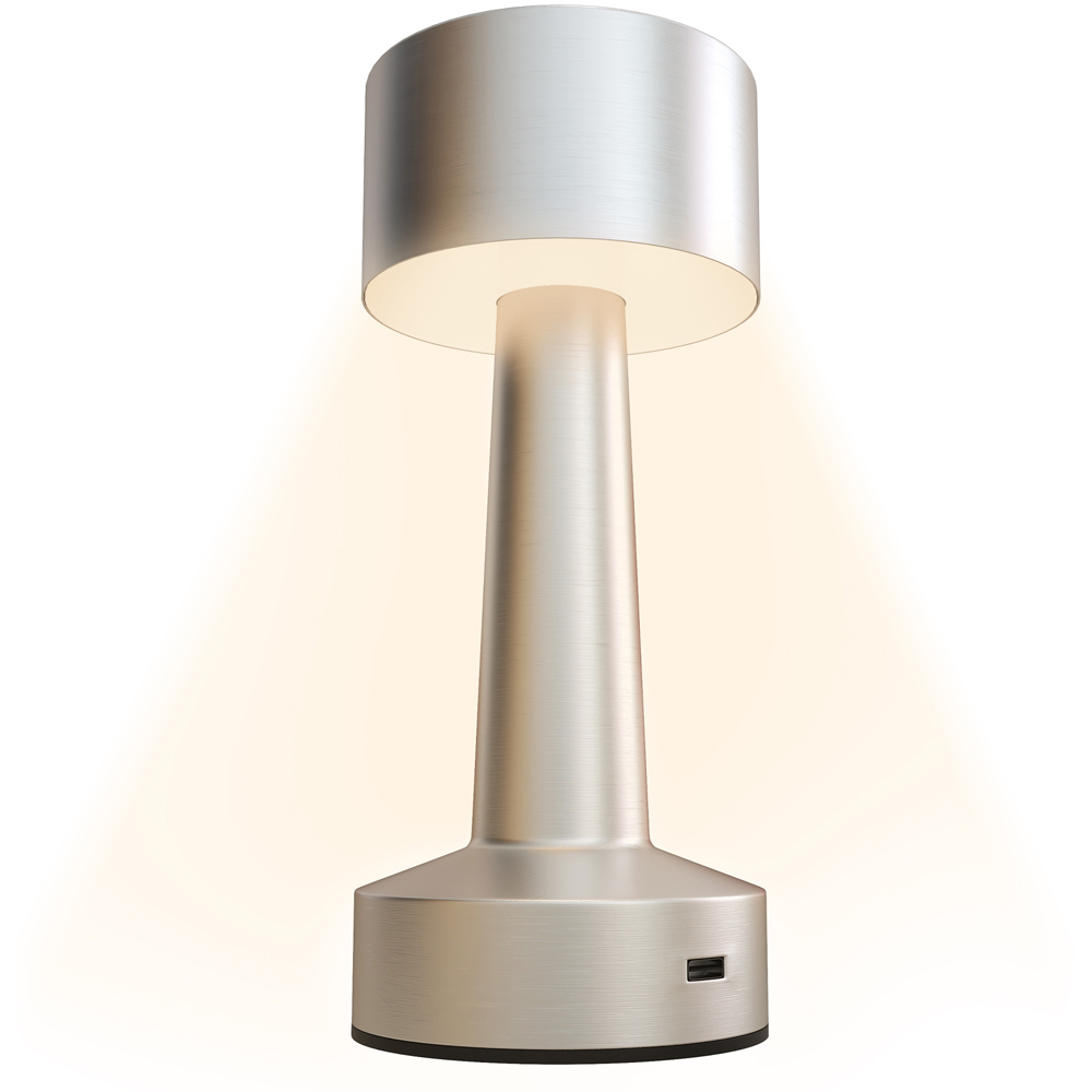 Portland Silver LED Battery Operated Table Lamp Image 3