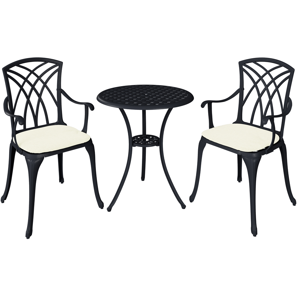 Charles Bentley Cast Aluminium 2 Seater Bistro Set Black Bronze Image 2