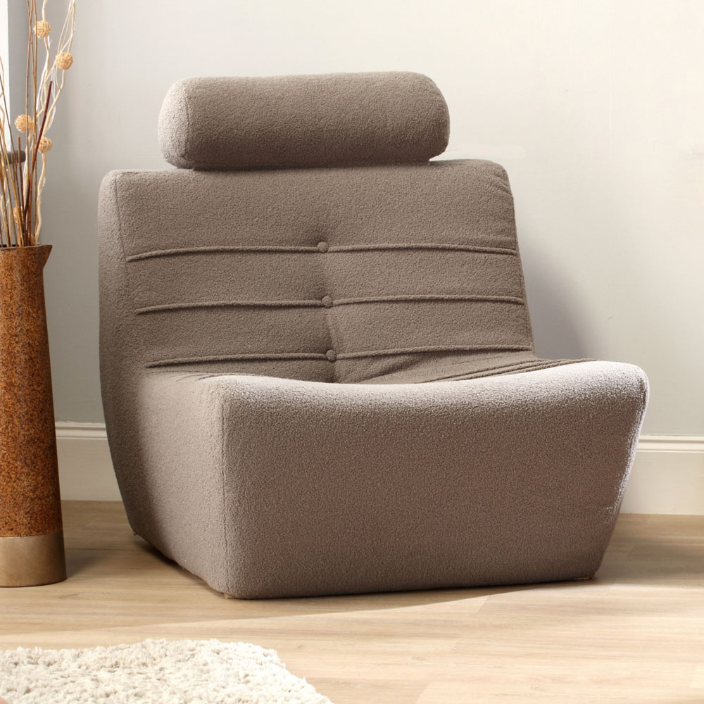 Desser Furniture Shadow Grey Boucle Fabric Cosy Chair Image 6