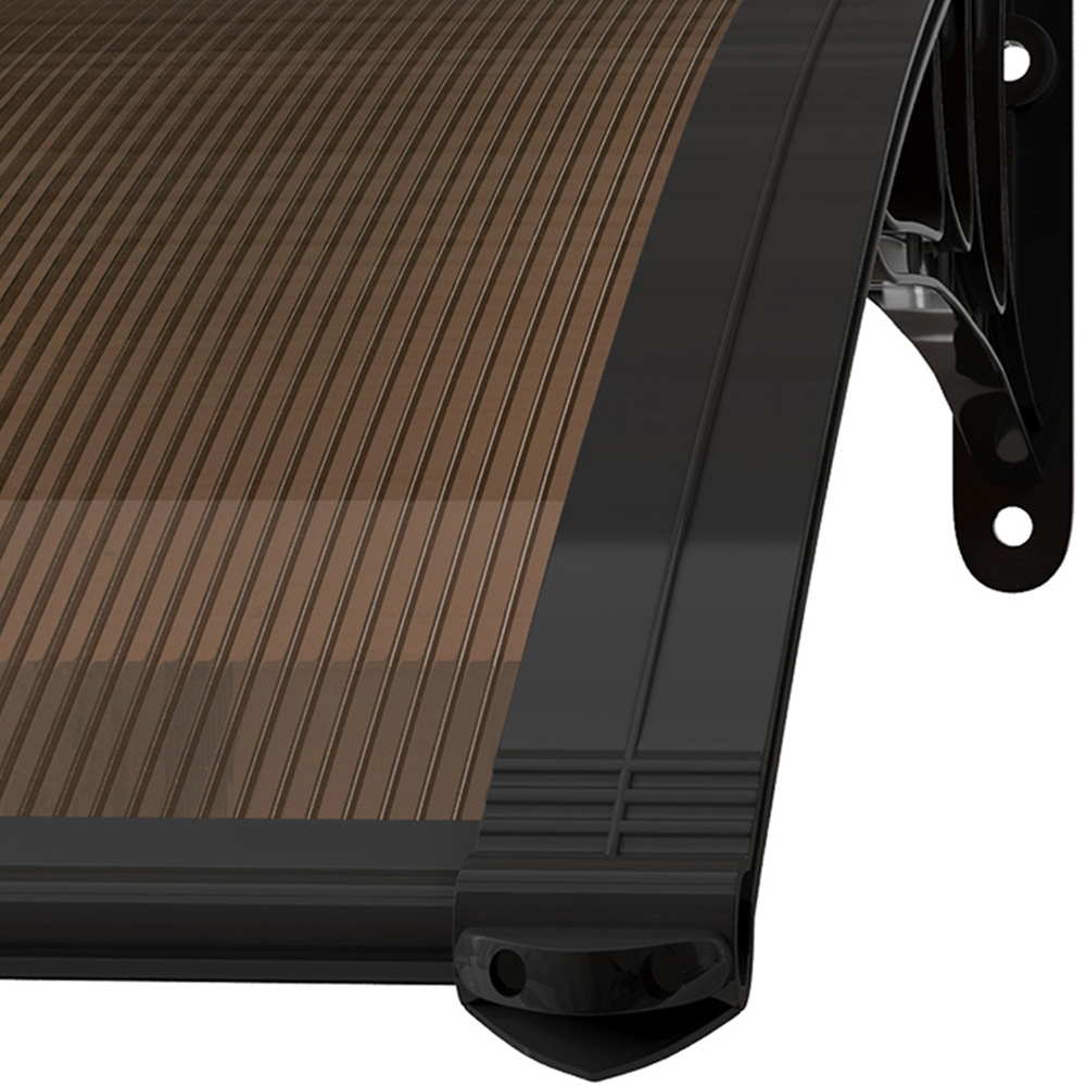 Living and Home Dark Brown Curved Door and Window Canopy 1 x 1m Image 4