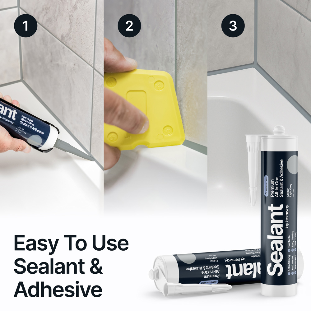 Hemway Light Grey All-in-One Construction Hybrid Polymer Sealant and Adhesive 300ml Image 2