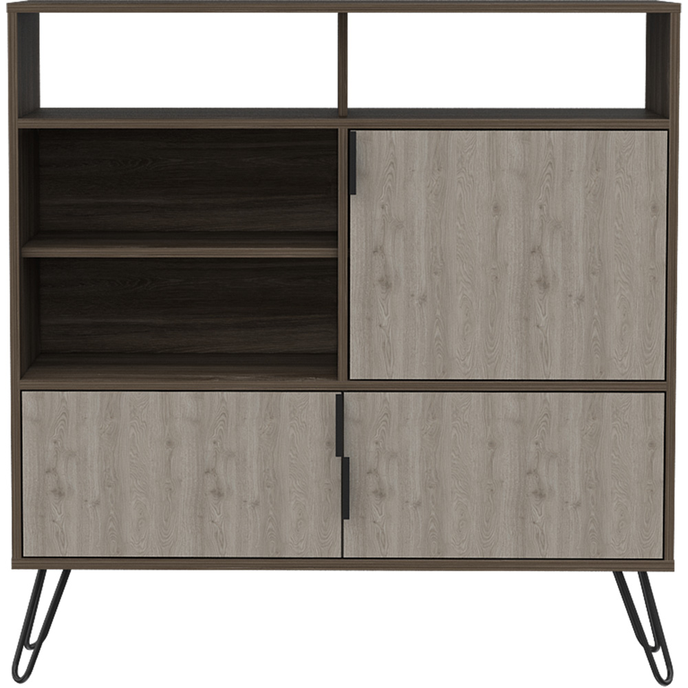 Core Products Nevada 3 Door 4 Shelf Smoke Oak High Sideboard Image 3