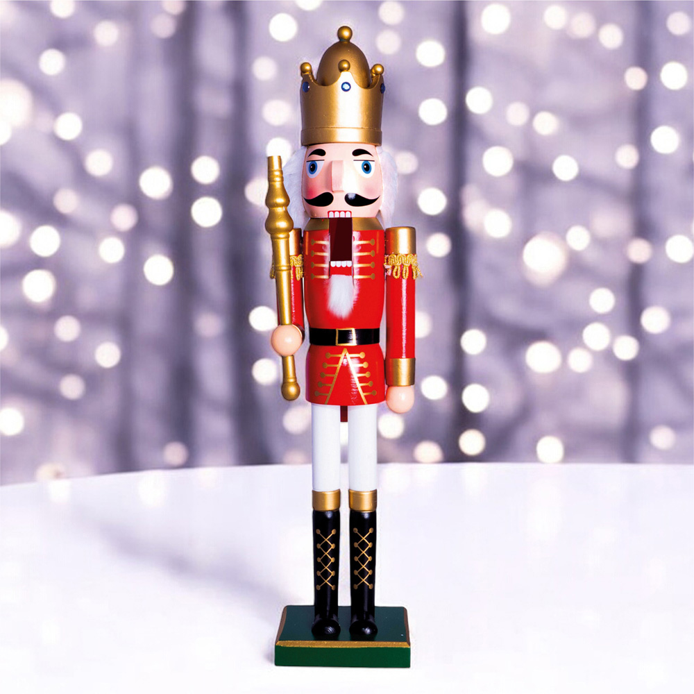St Helens Red and Gold Classic Wooden Nutcracker Soldier 60cm Image 3