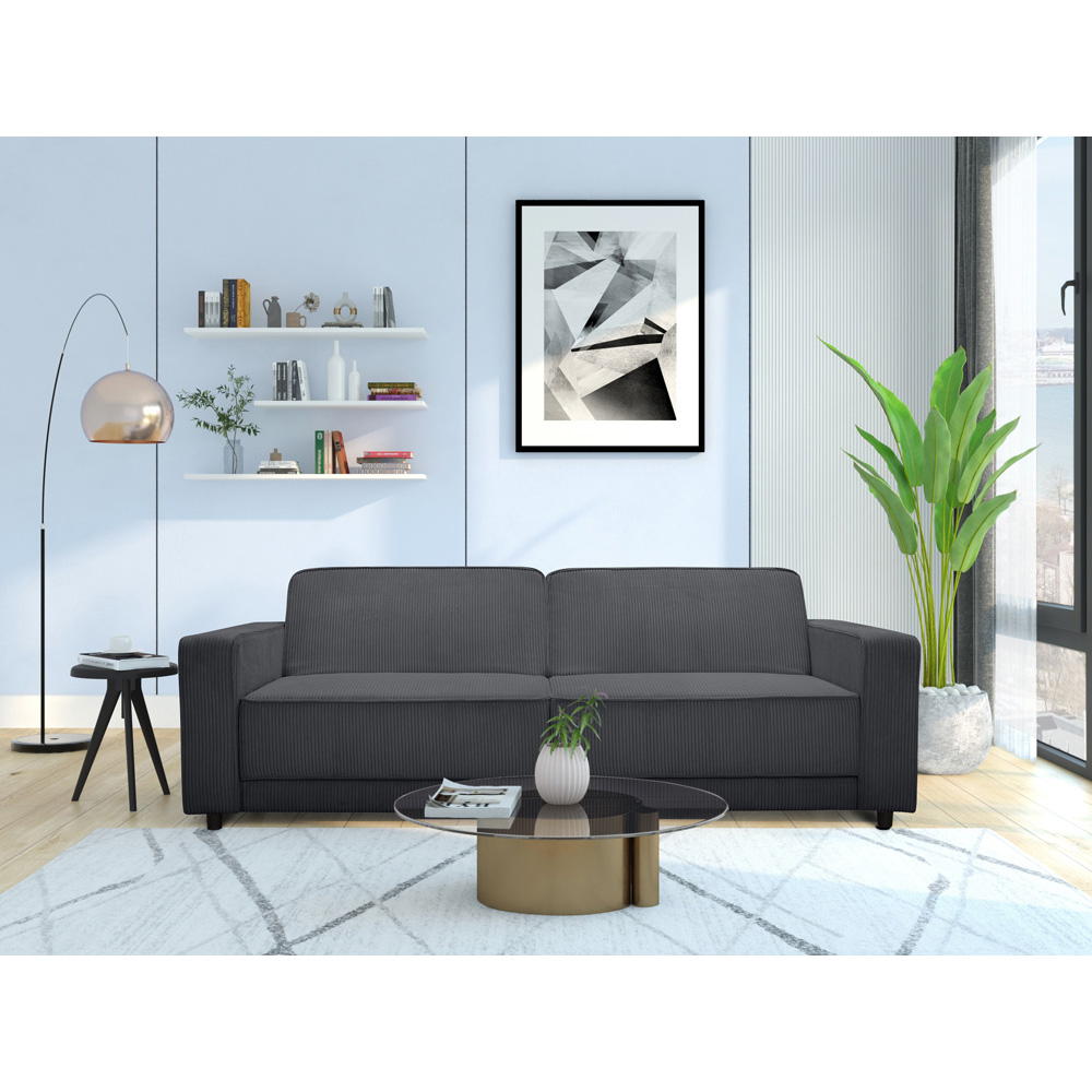 Dorel Allie 3 Seater Anthracite Corduroy Sofa Bed Image 8