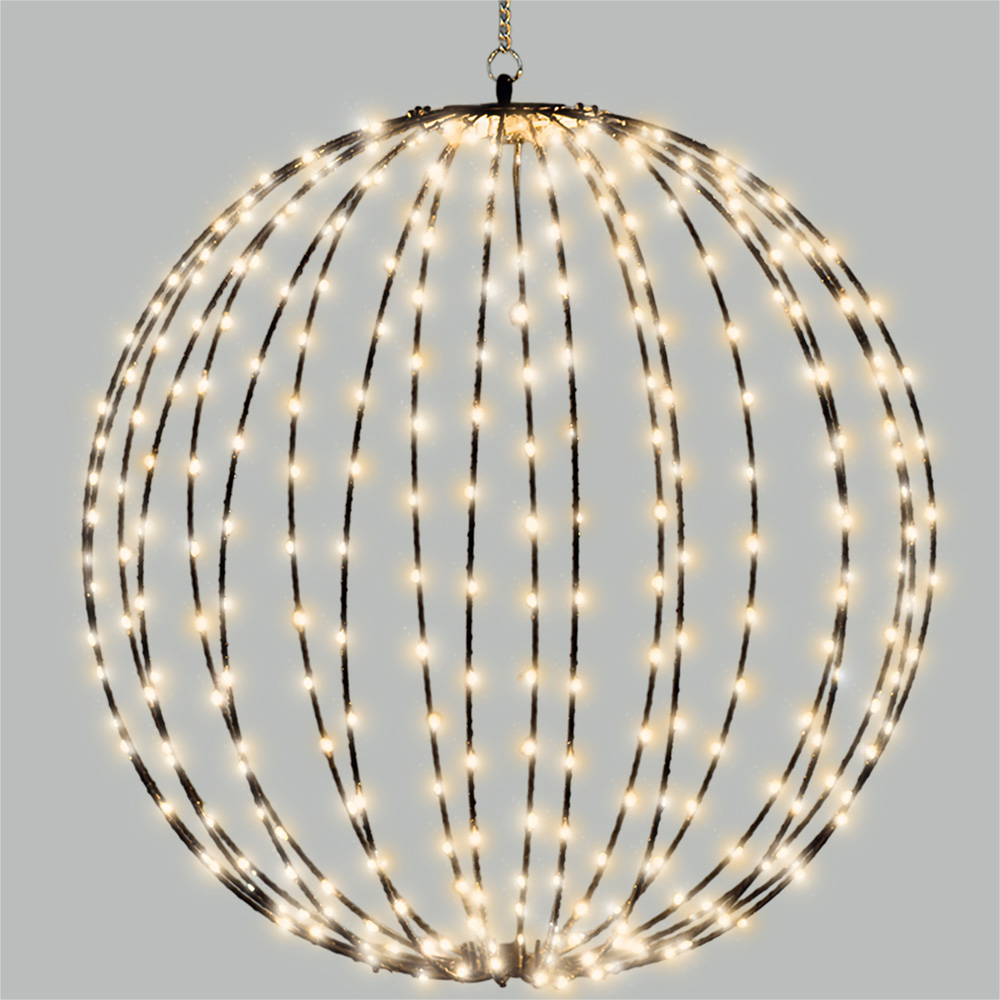 Xmas Haus LED Warm White Black Ball 40cm Image 2