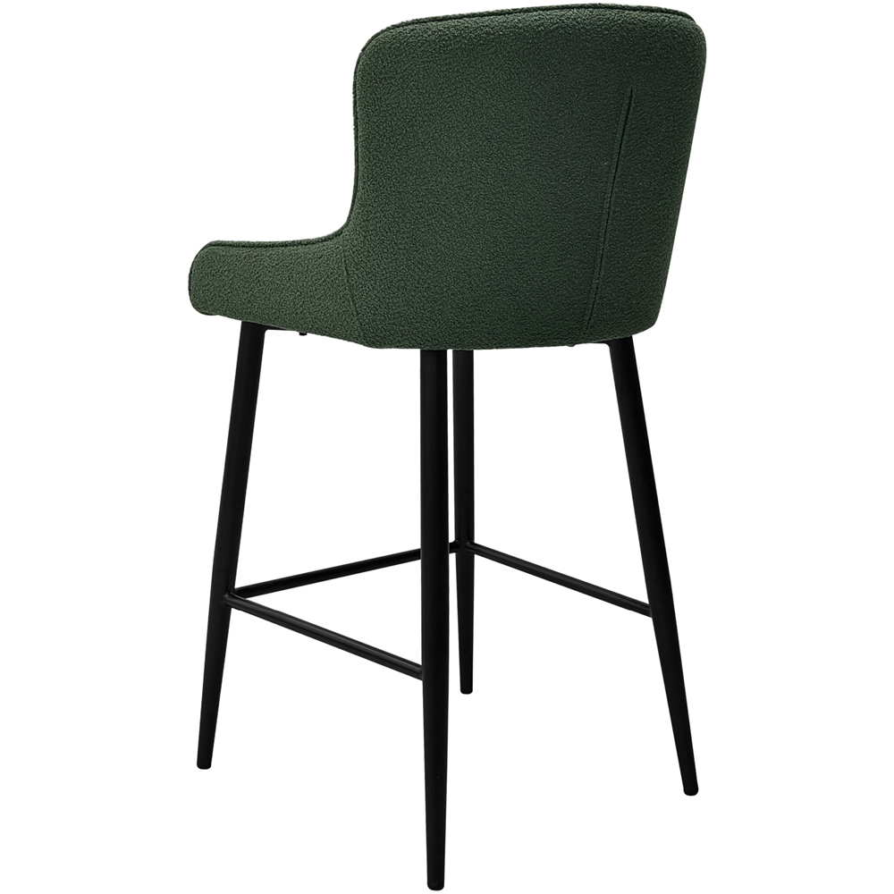 Bentley Designs Rubens Set of 2 Green Boucle Fabric Upholstered Barstool Image 4