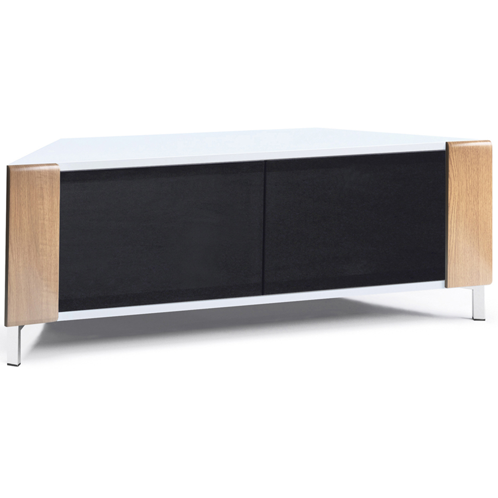 MDA Designs Corvus 2 Door White Oak and Black TV Cabinet Image 2